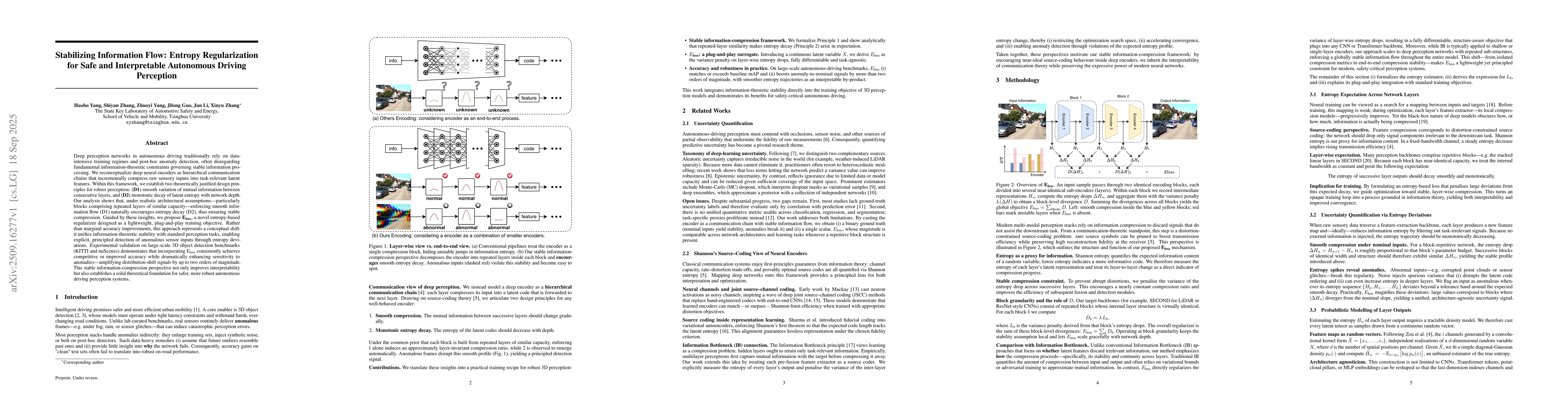 Thumbnail for Stabilizing Information Flow Entropy: Regularization for Safe and
  Interpretable Autonomous Driving Perception