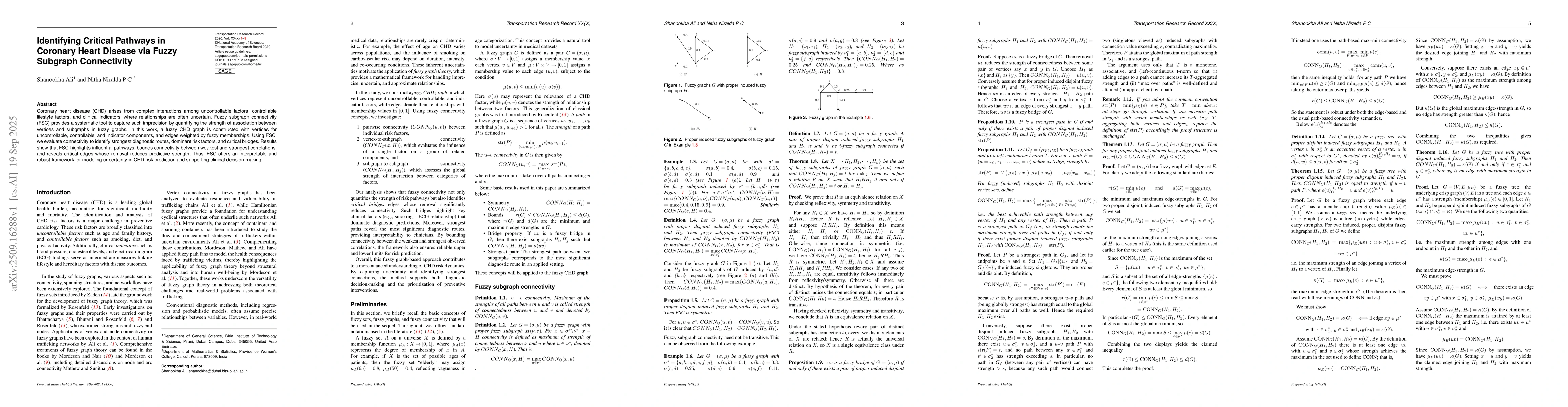 Thumbnail for Identifying Critical Pathways in Coronary Heart Disease via Fuzzy
  Subgraph Connectivity