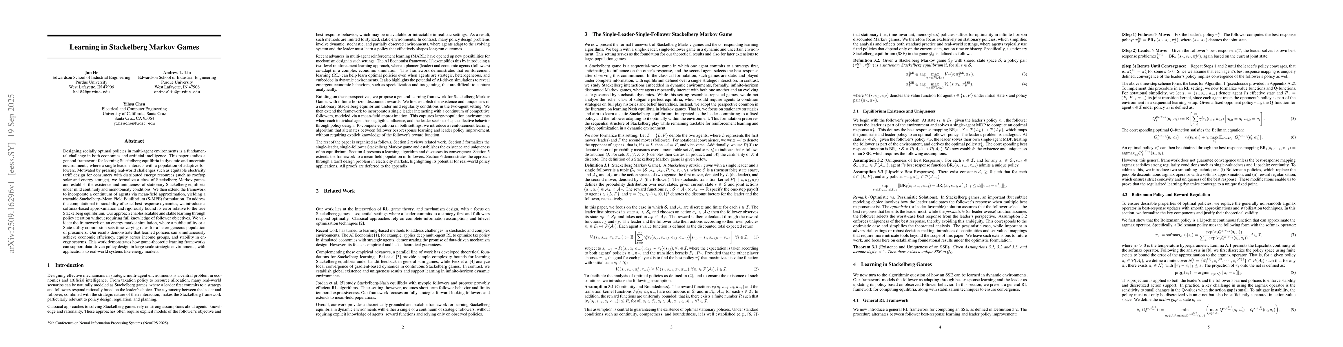 Thumbnail for Learning in Stackelberg Markov Games