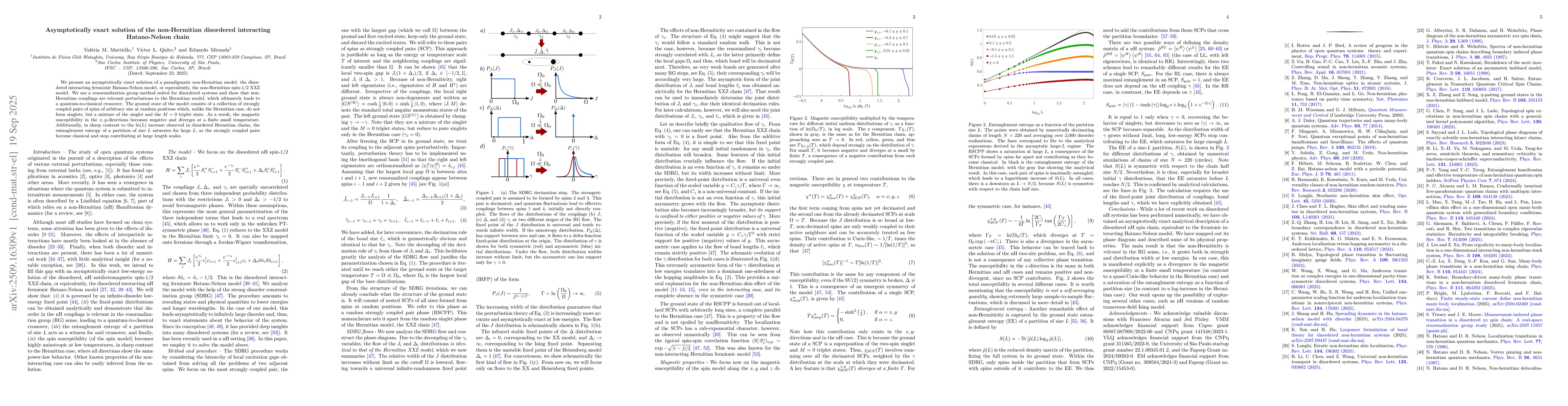 Thumbnail for Asymptotically exact solution of the non-Hermitian disordered
  interacting Hatano-Nelson chain