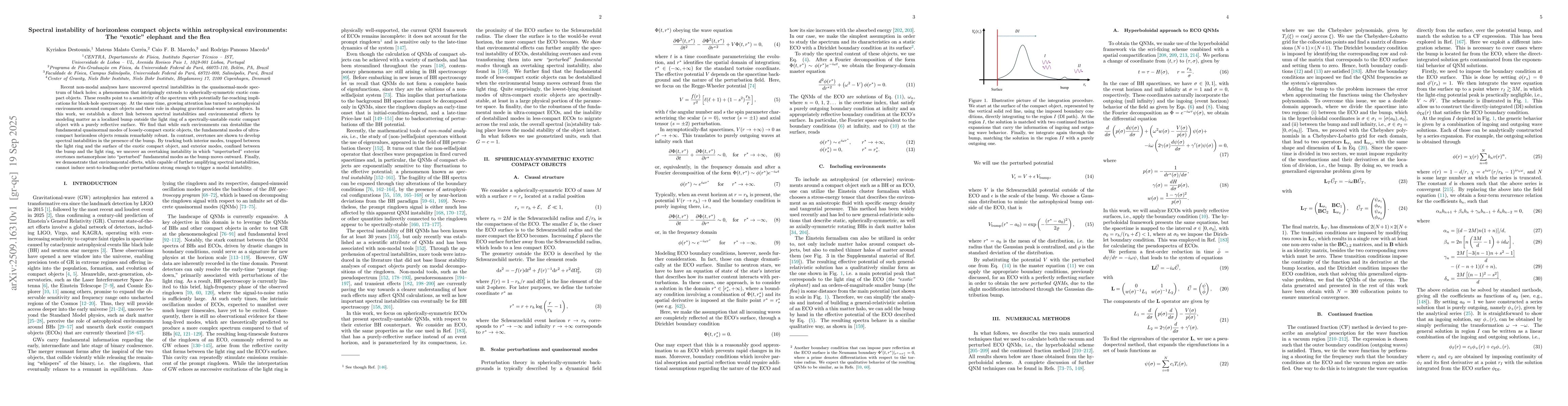 Thumbnail for Spectral instability of horizonless compact objects within astrophysical
  environments: The "exotic'' elephant and the flea
