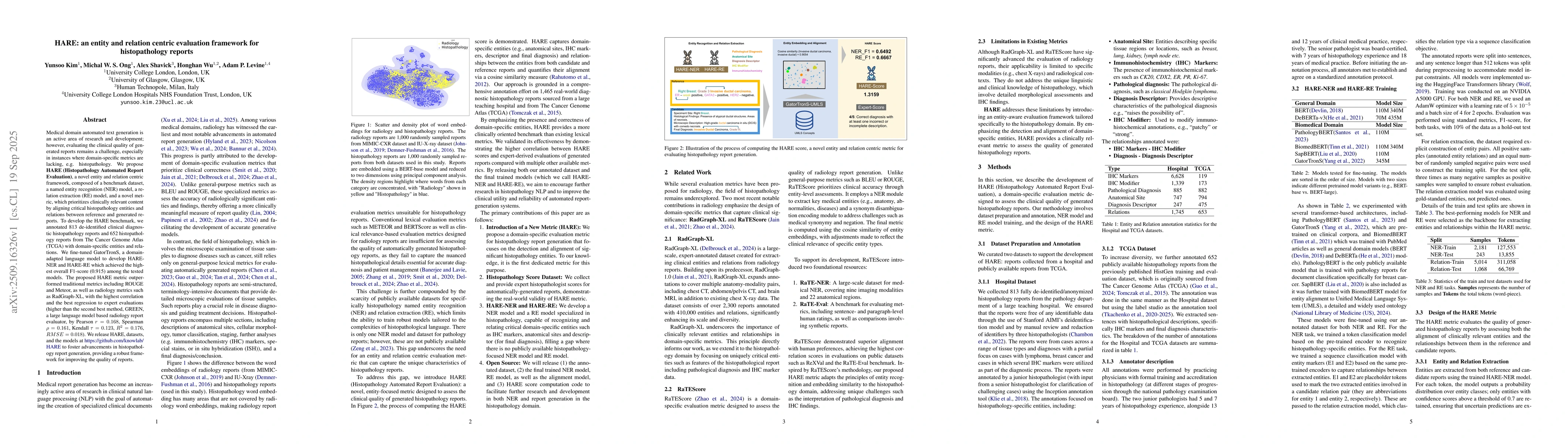 Thumbnail for HARE: an entity and relation centric evaluation framework for
  histopathology reports