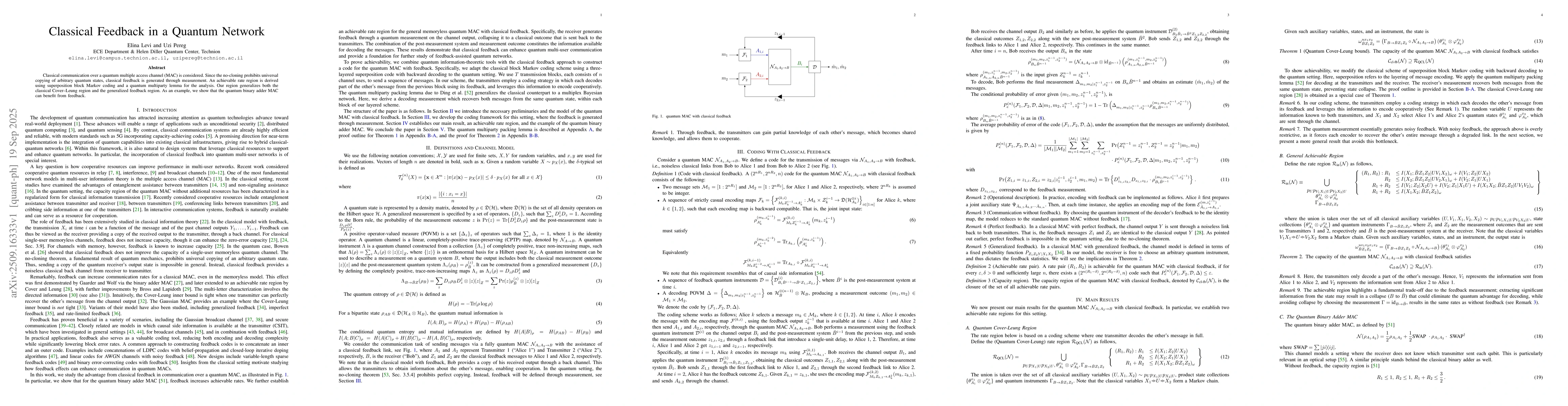 Thumbnail for Classical Feedback in a Quantum Network
