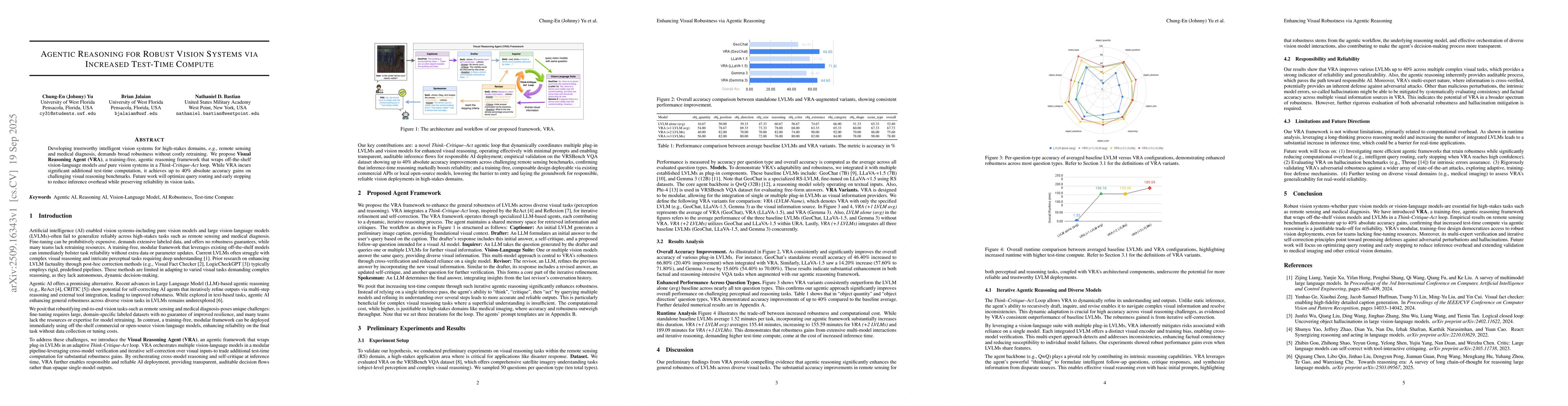 Thumbnail for Agentic Reasoning for Robust Vision Systems via Increased Test-Time
  Compute
