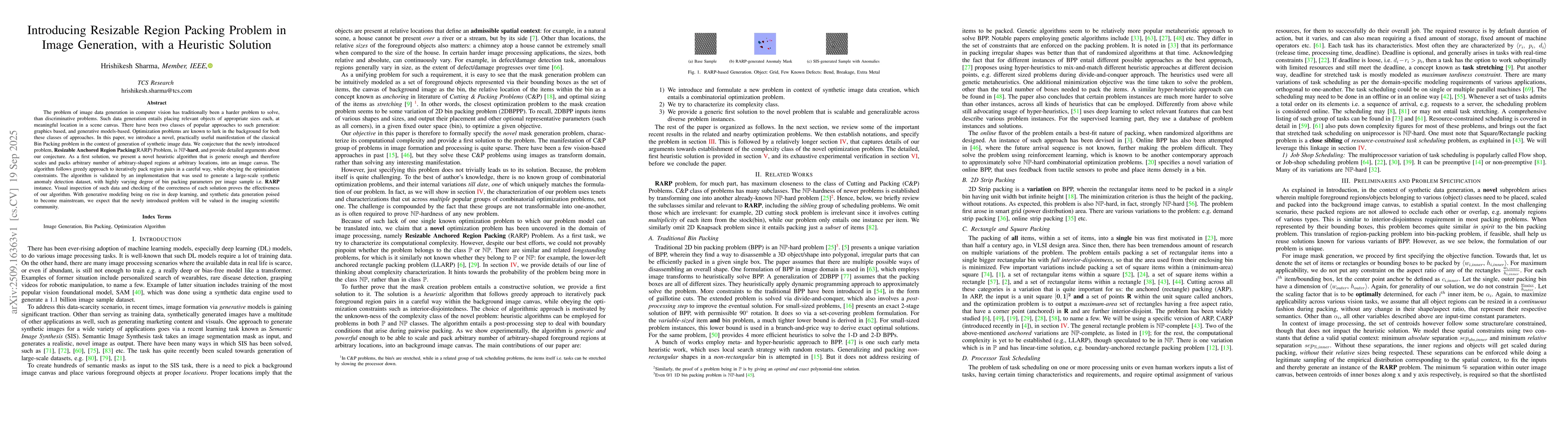 Thumbnail for Introducing Resizable Region Packing Problem in Image Generation, with a
  Heuristic Solution
