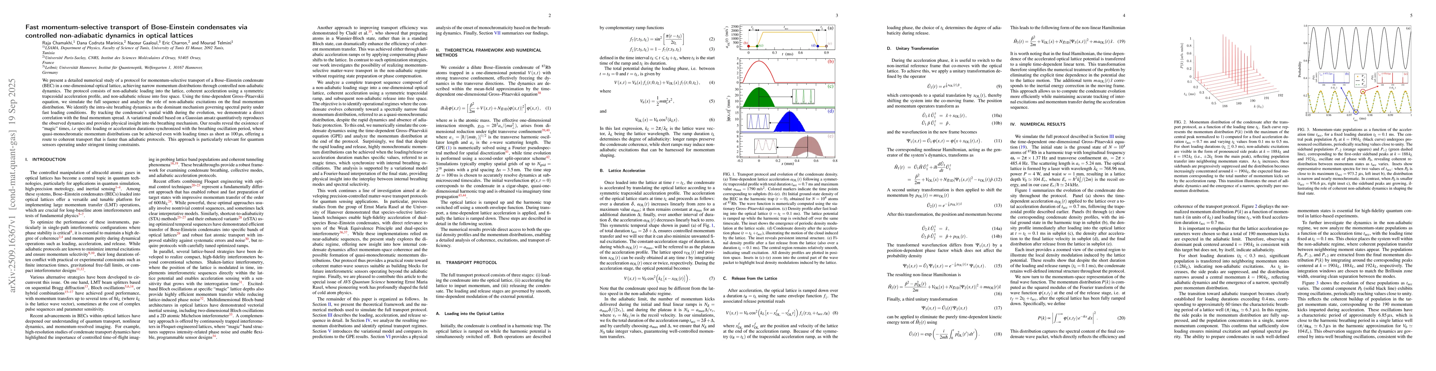 Thumbnail for Fast momentum-selective transport of Bose-Einstein condensates via
  controlled non-adiabatic dynamics in optical lattices