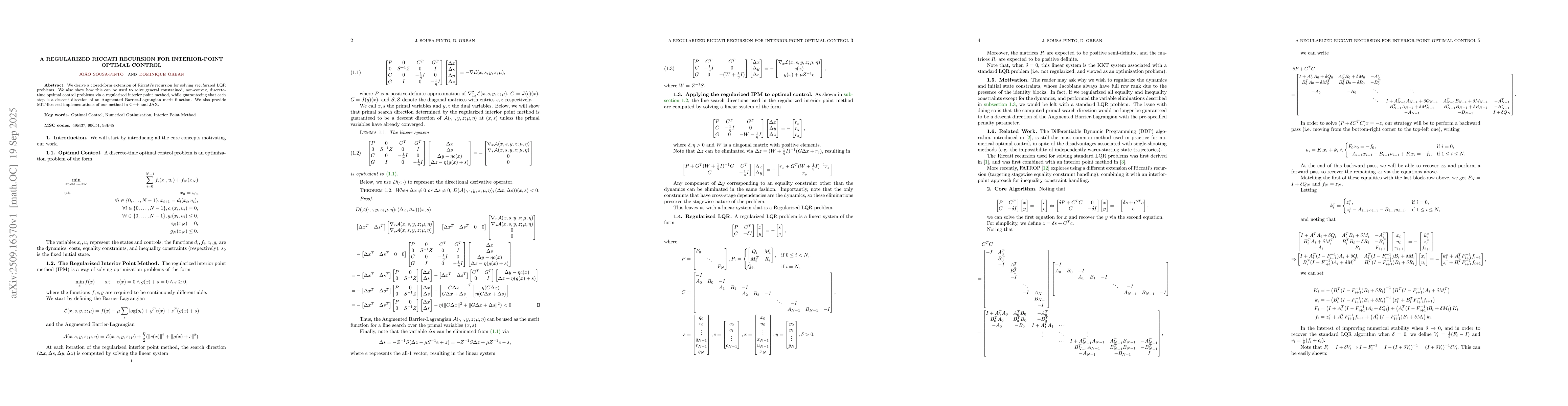 Thumbnail for A Regularized Riccati Recursion for Interior-Point Optimal Control