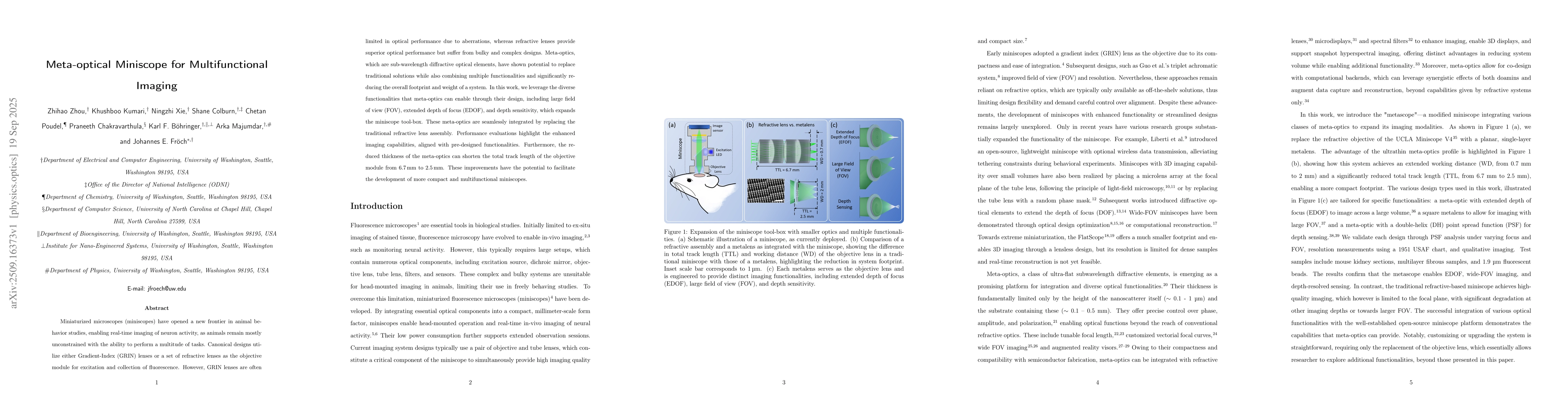 Thumbnail for Meta-optical Miniscope for Multifunctional Imaging