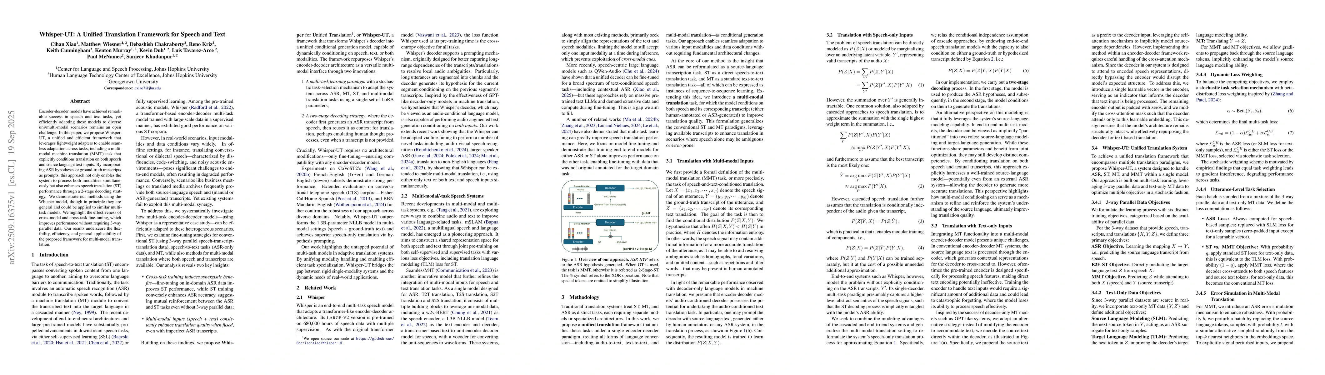 Thumbnail for Whisper-UT: A Unified Translation Framework for Speech and Text