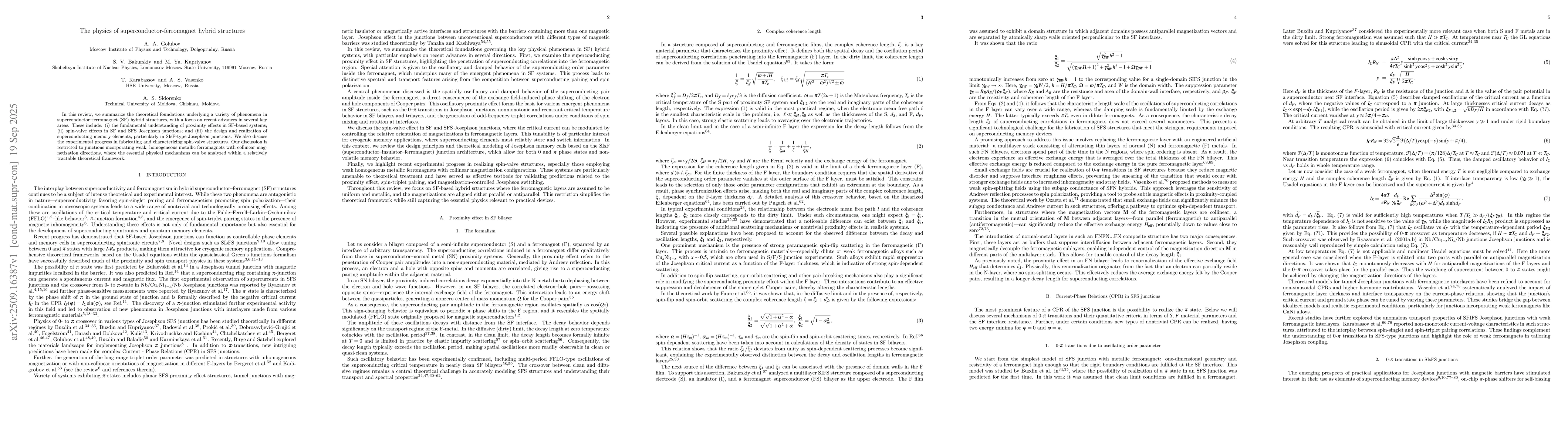 Thumbnail for The physics of superconductor-ferromagnet hybrid structures