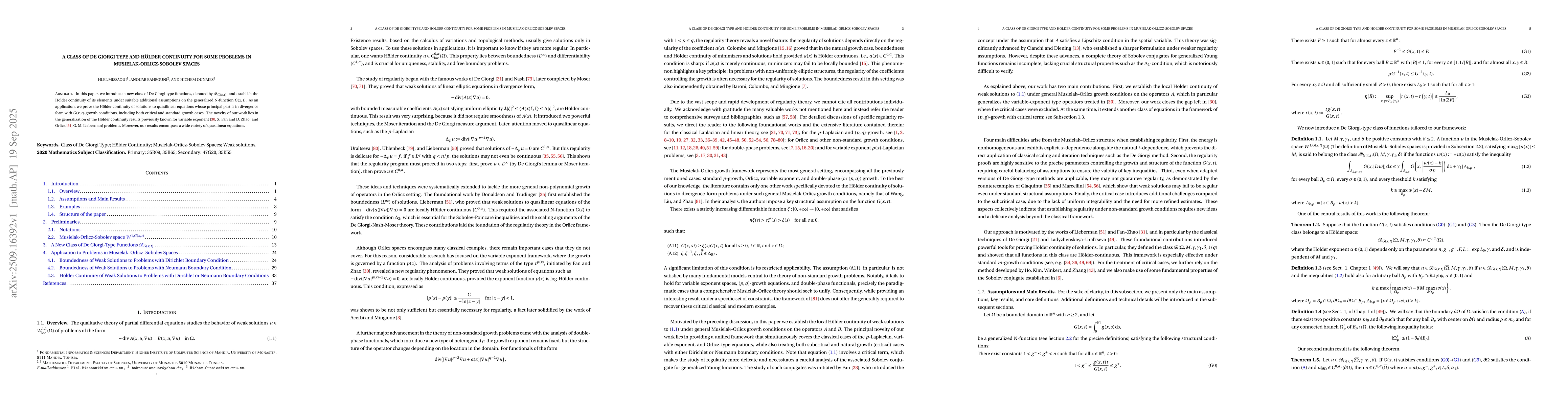 Thumbnail for A Class of De Giorgi Type and Hölder Continuity for Some Problems in
  Musielak-Orlicz-Sobolev Spaces