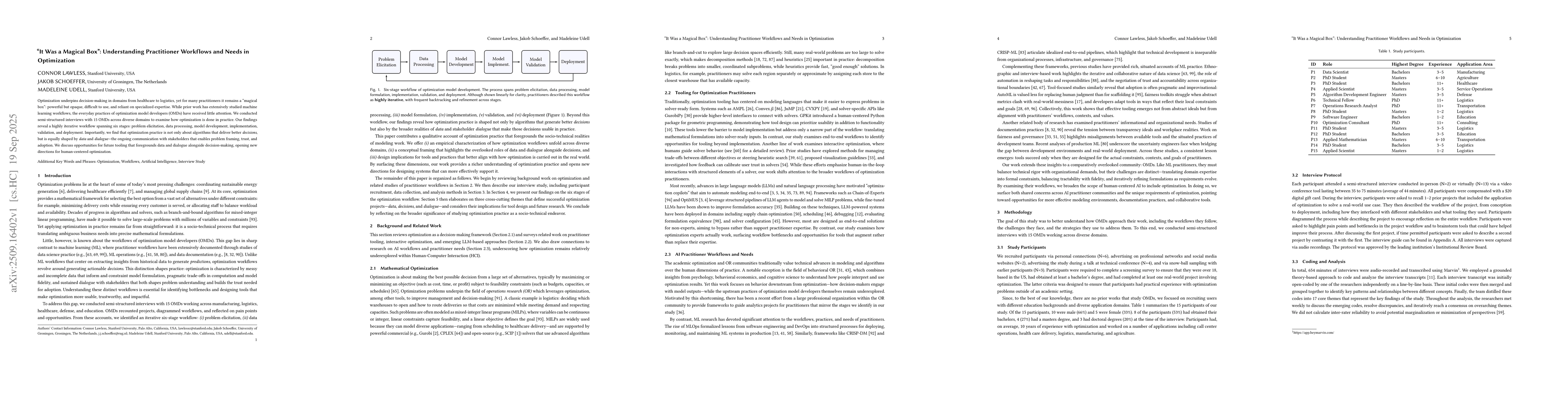 Thumbnail for "It Was a Magical Box": Understanding Practitioner Workflows and Needs
  in Optimization