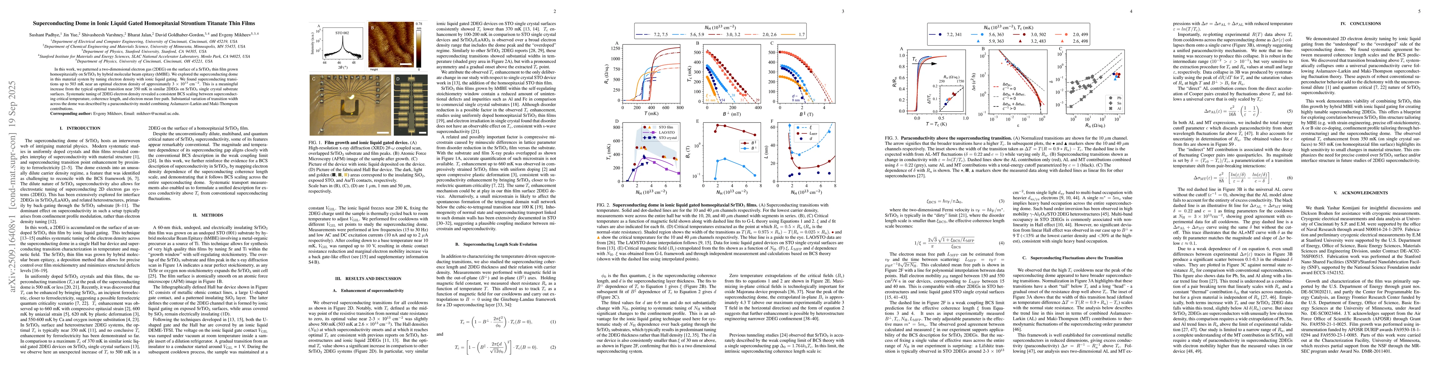 Thumbnail for Superconducting Dome in Ionic Liquid Gated Homoepitaxial Strontium
  Titanate Thin Films