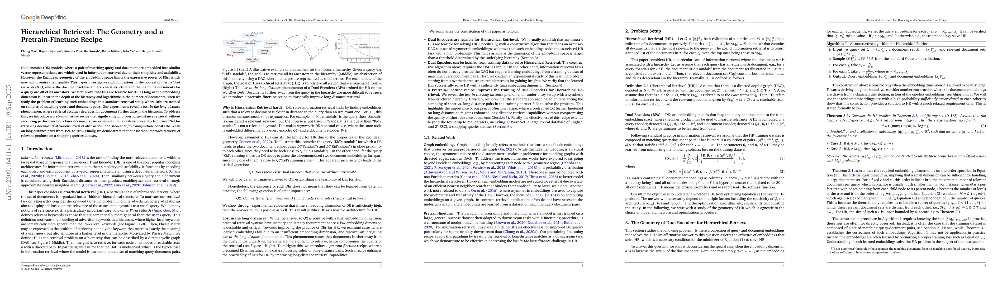 Thumbnail for Hierarchical Retrieval: The Geometry and a Pretrain-Finetune Recipe