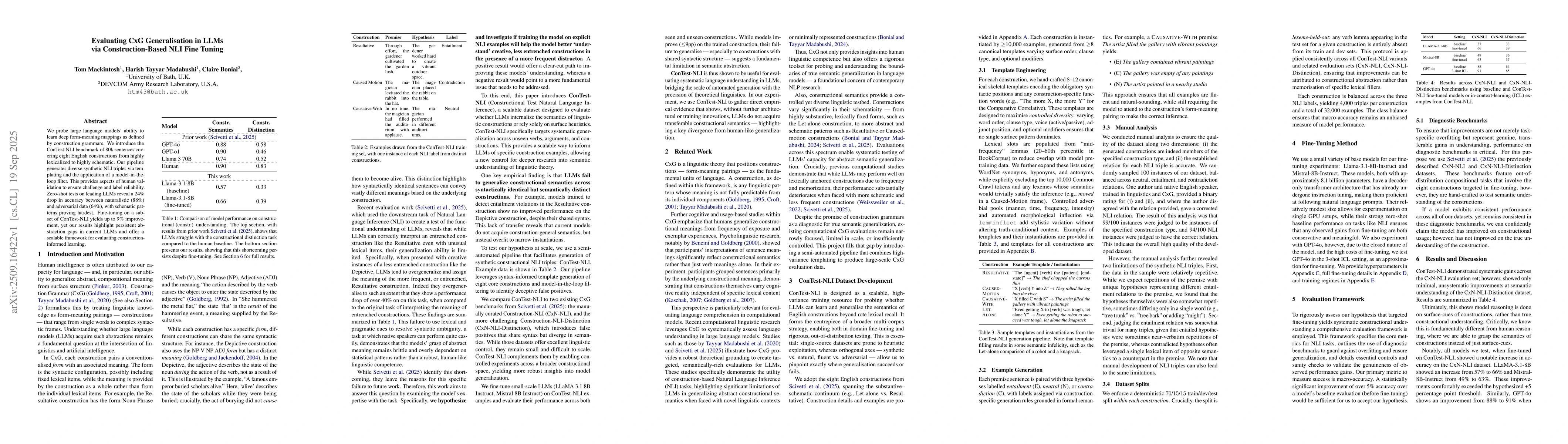 Thumbnail for Evaluating CxG Generalisation in LLMs via Construction-Based NLI Fine
  Tuning