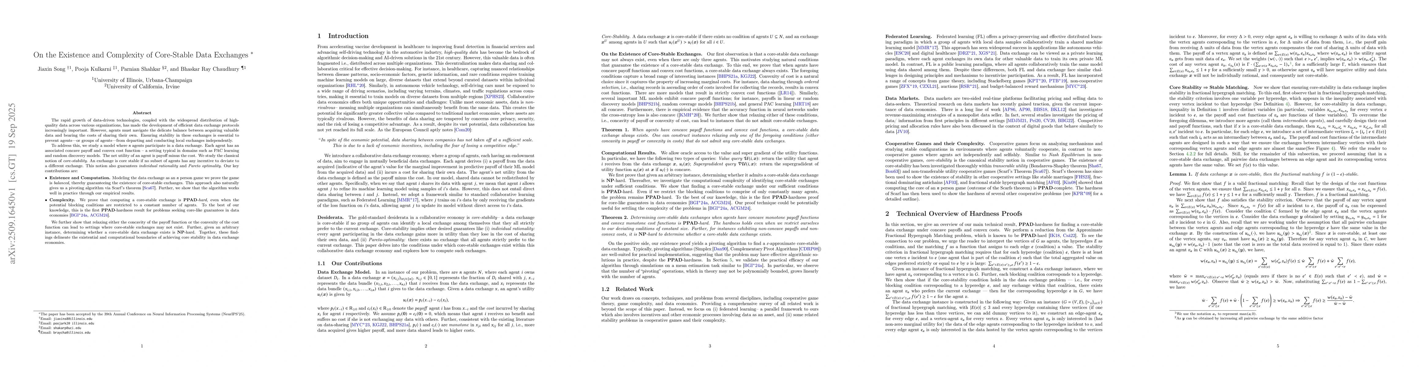 Thumbnail for On the Existence and Complexity of Core-Stable Data Exchanges