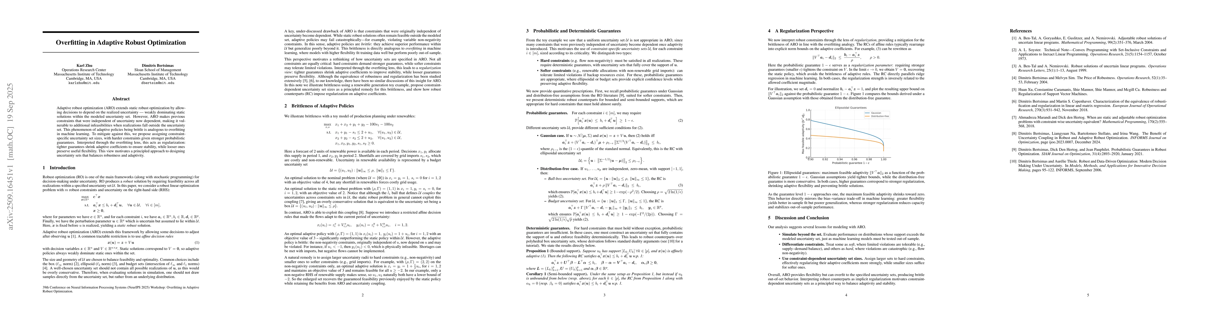 Thumbnail for Overfitting in Adaptive Robust Optimization