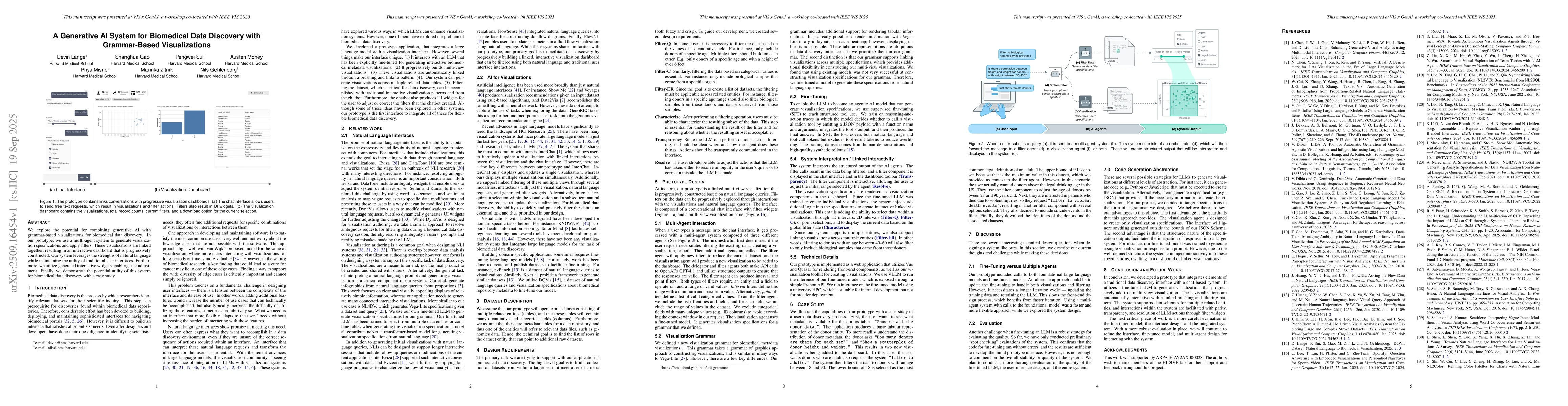 Thumbnail for A Generative AI System for Biomedical Data Discovery with Grammar-Based
  Visualizations