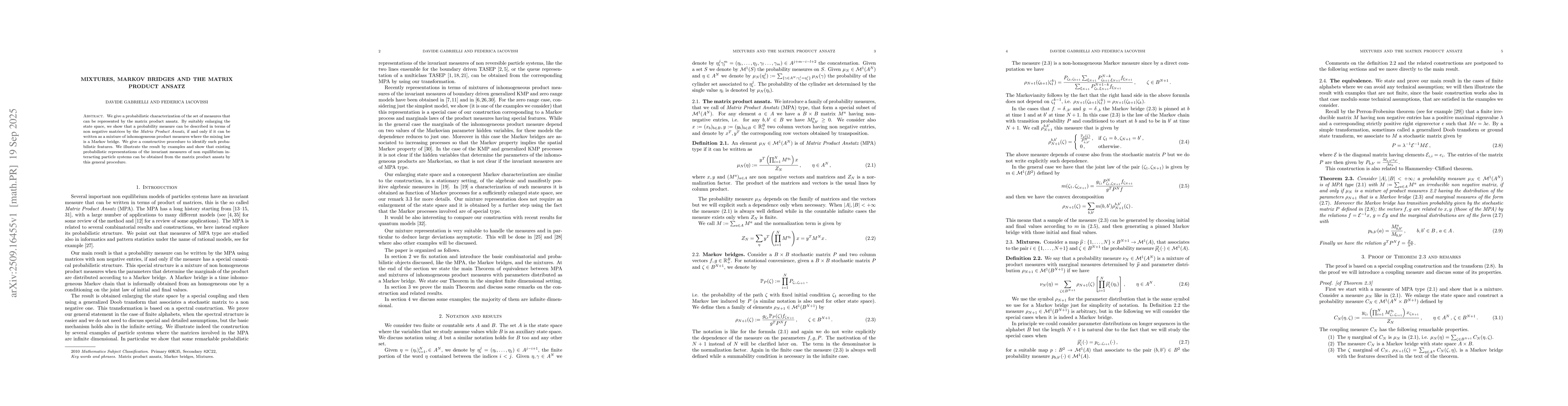 Thumbnail for Mixtures, Markov bridges and the matrix product ansatz