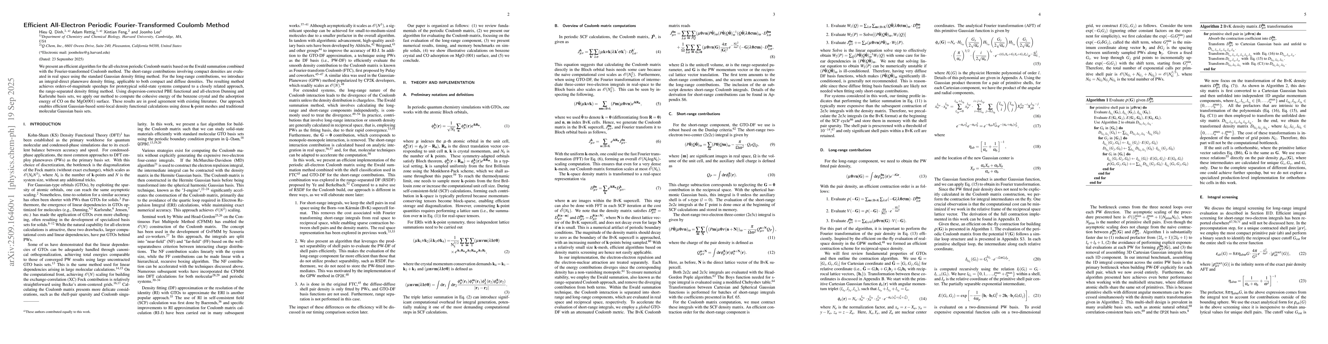 Thumbnail for Efficient All-Electron Periodic Fourier-Transformed Coulomb Method