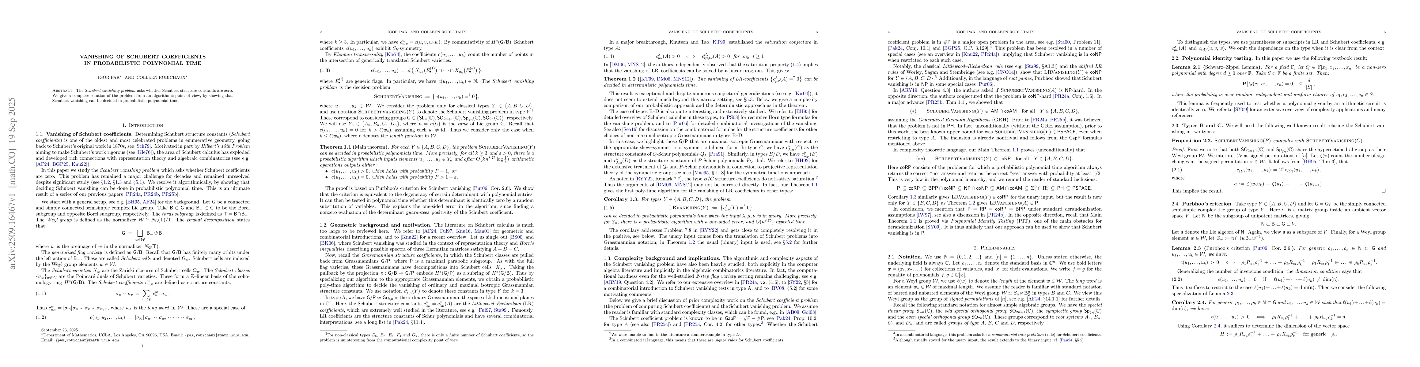 Thumbnail for Vanishing of Schubert coefficients in probabilistic polynomial time