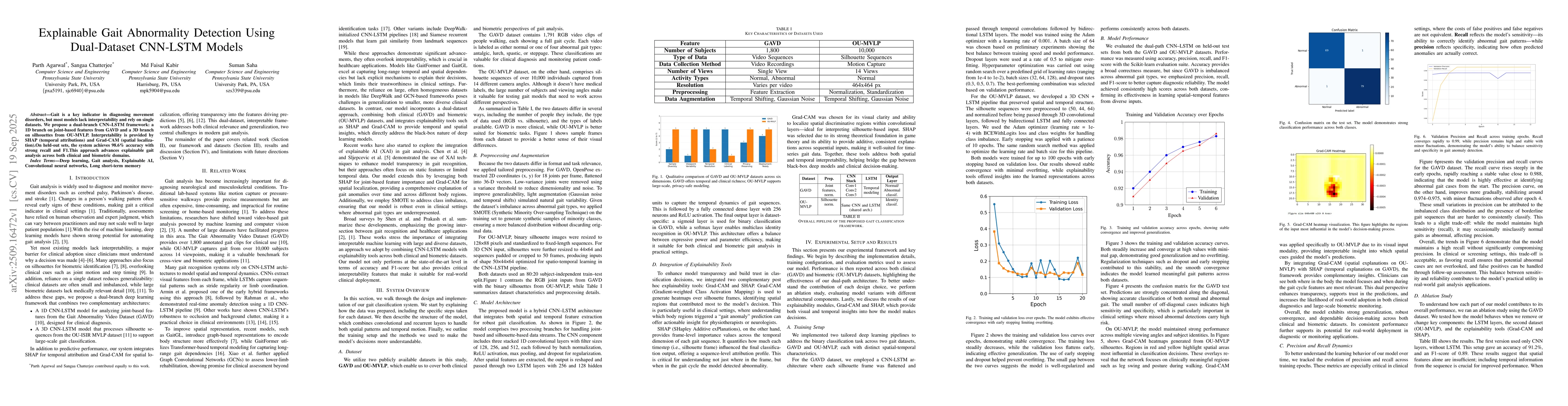 Thumbnail for Explainable Gait Abnormality Detection Using Dual-Dataset CNN-LSTM
  Models