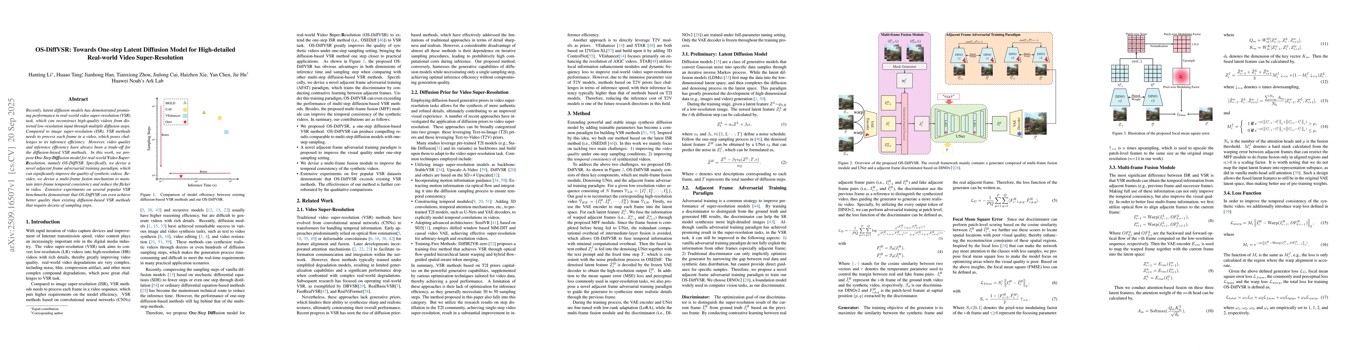 Thumbnail for OS-DiffVSR: Towards One-step Latent Diffusion Model for High-detailed
  Real-world Video Super-Resolution