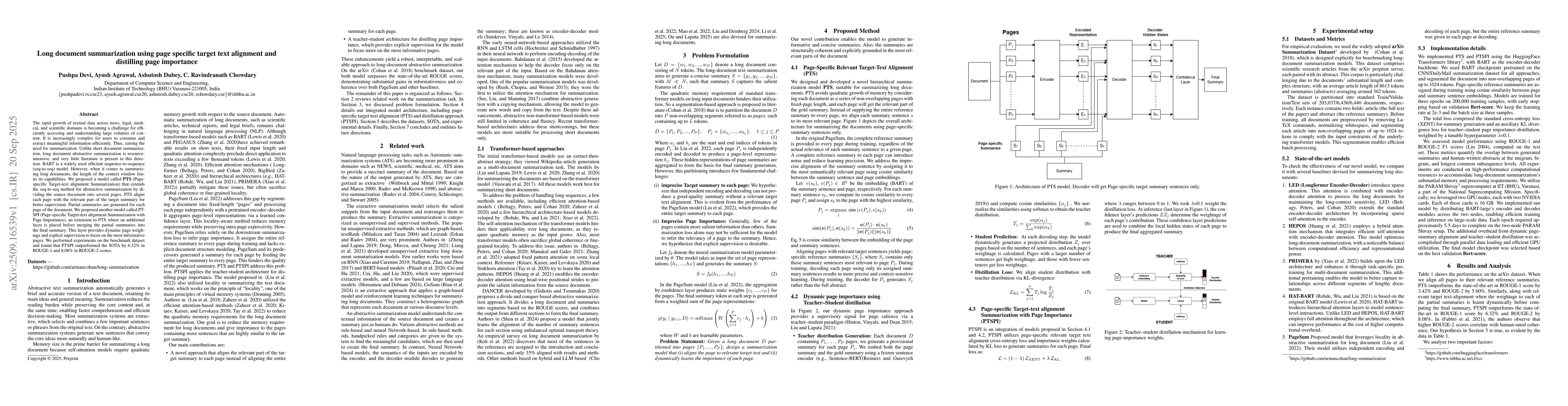Thumbnail for Long document summarization using page specific target text alignment
  and distilling page importance