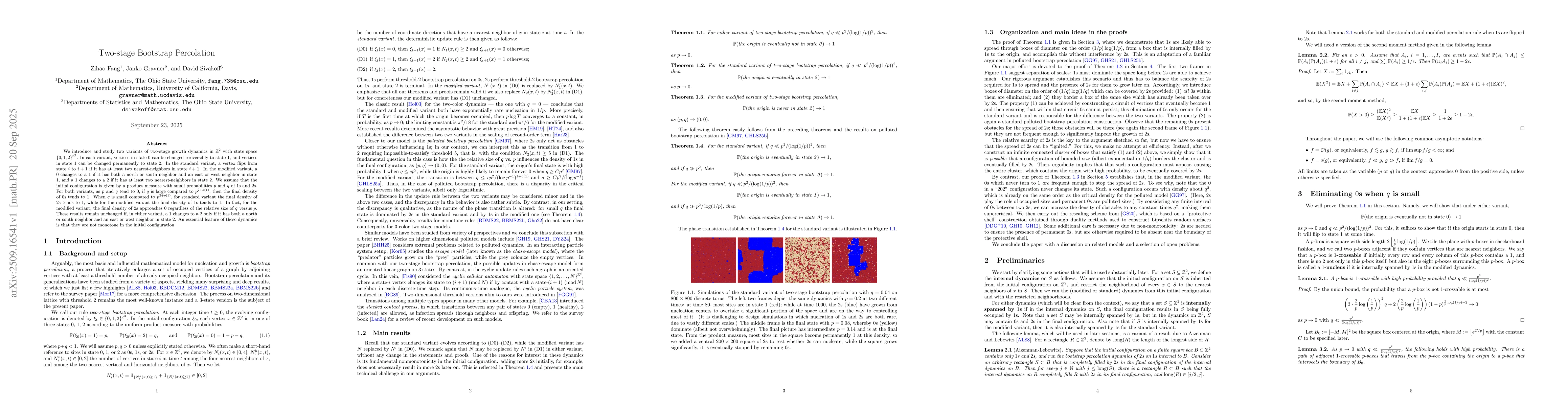 Thumbnail for Two-stage Bootstrap Percolation