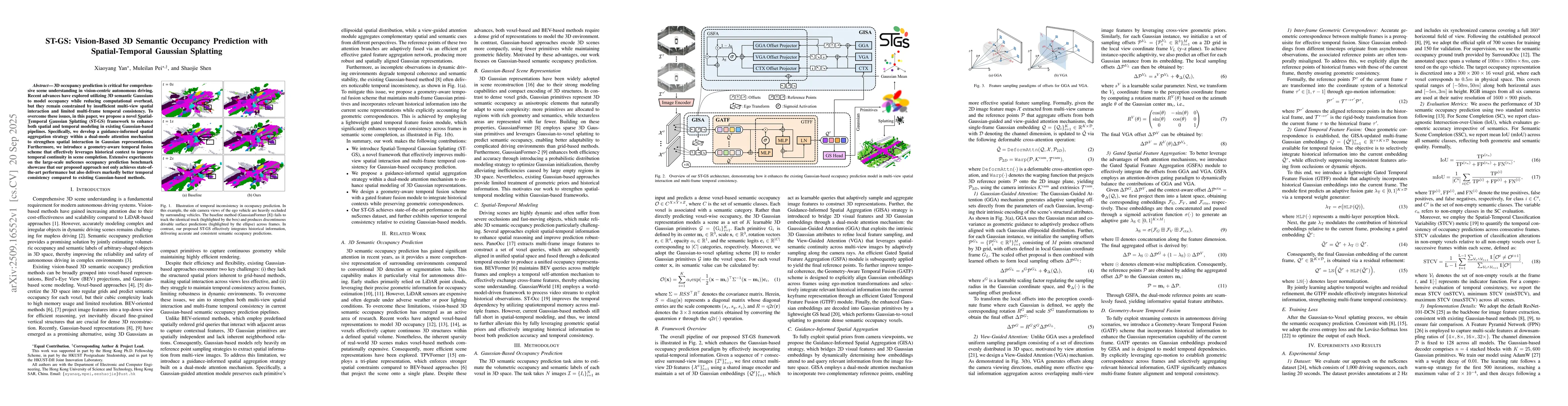 Thumbnail for ST-GS: Vision-Based 3D Semantic Occupancy Prediction with
  Spatial-Temporal Gaussian Splatting
