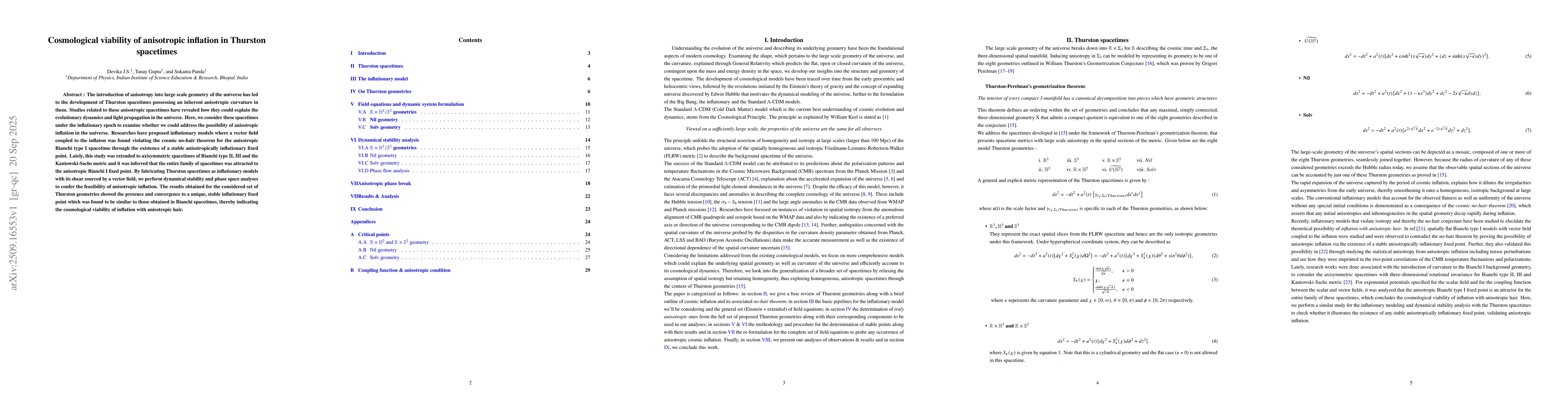 Thumbnail for Cosmological viability of anisotropic inflation in Thurston spacetimes