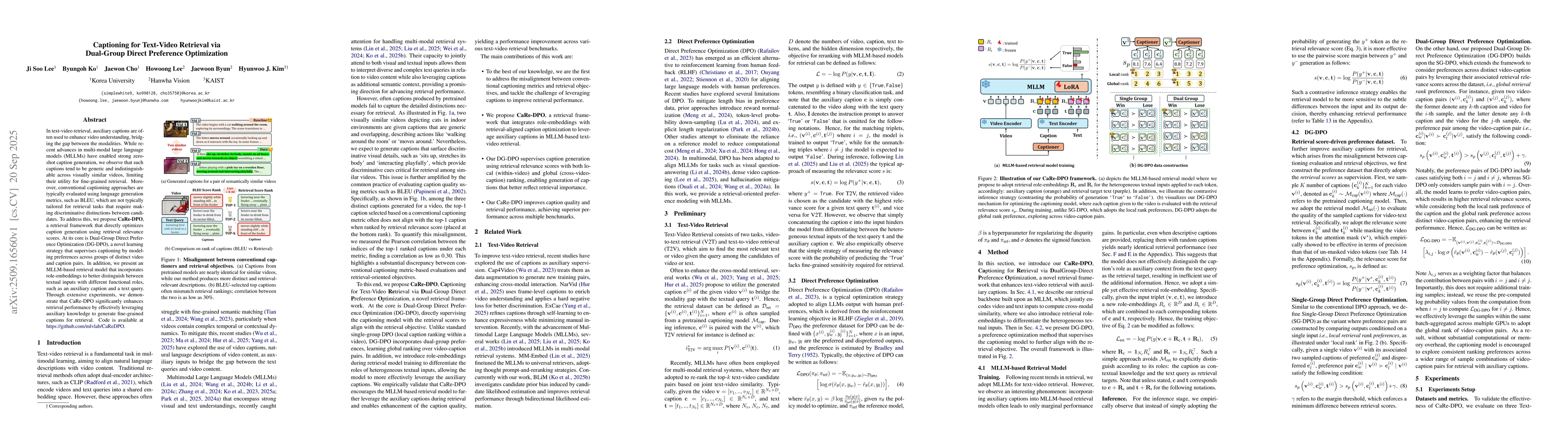Thumbnail for Captioning for Text-Video Retrieval via Dual-Group Direct Preference
  Optimization