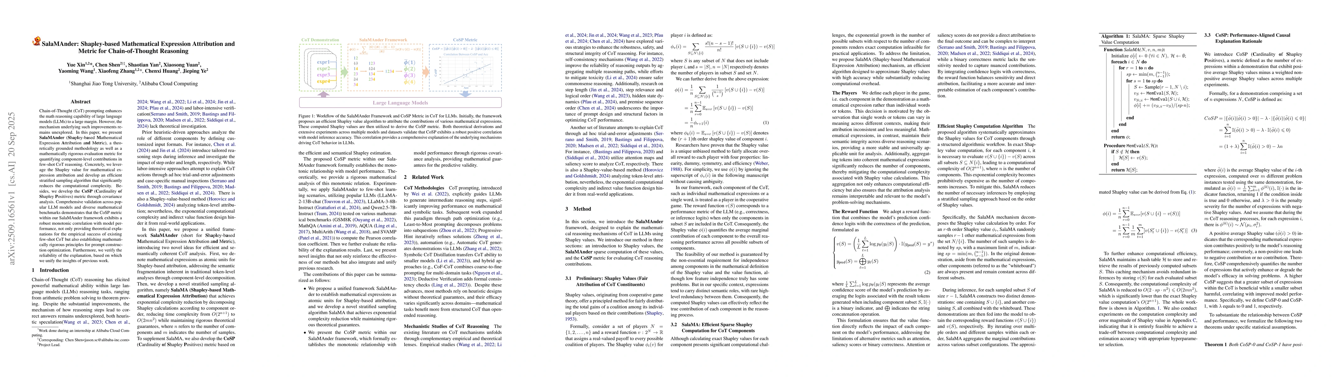 Thumbnail for SalaMAnder: Shapley-based Mathematical Expression Attribution and Metric
  for Chain-of-Thought Reasoning