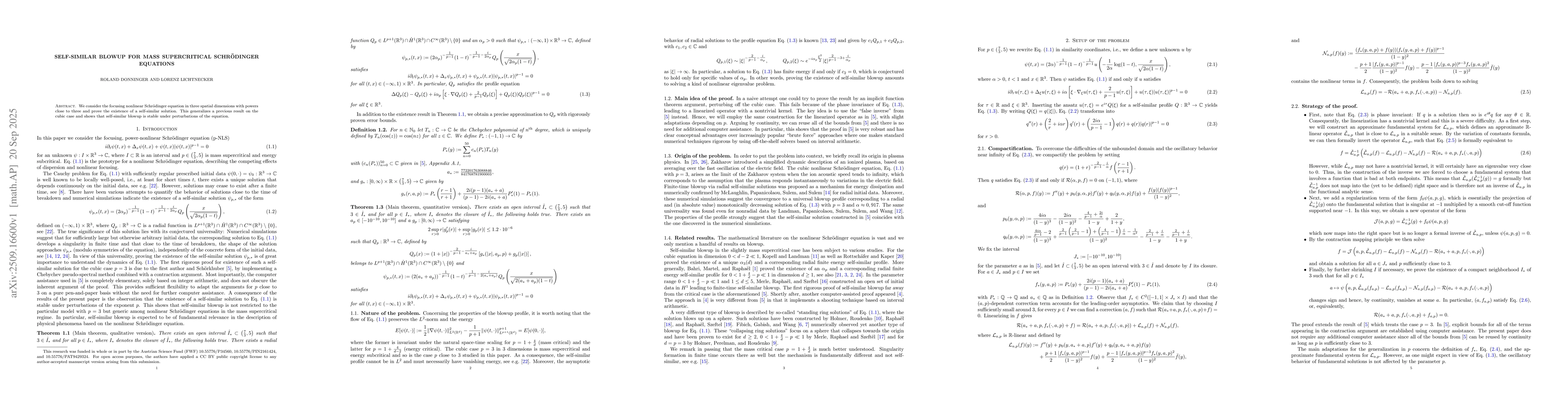 Thumbnail for Self-similar blowup for mass supercritical Schrödinger equations