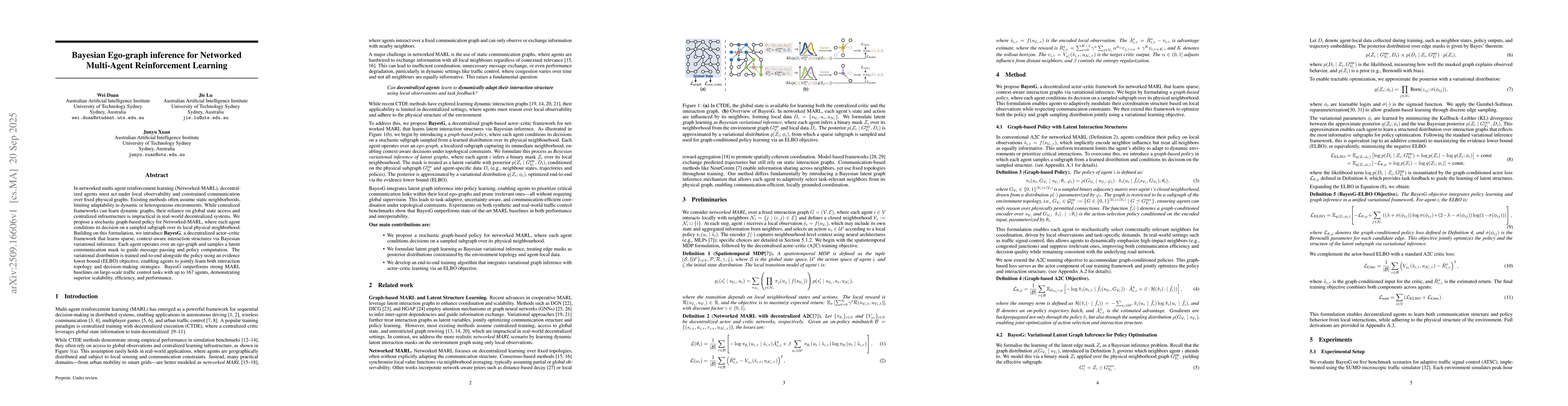 Thumbnail for Bayesian Ego-graph inference for Networked Multi-Agent Reinforcement
  Learning