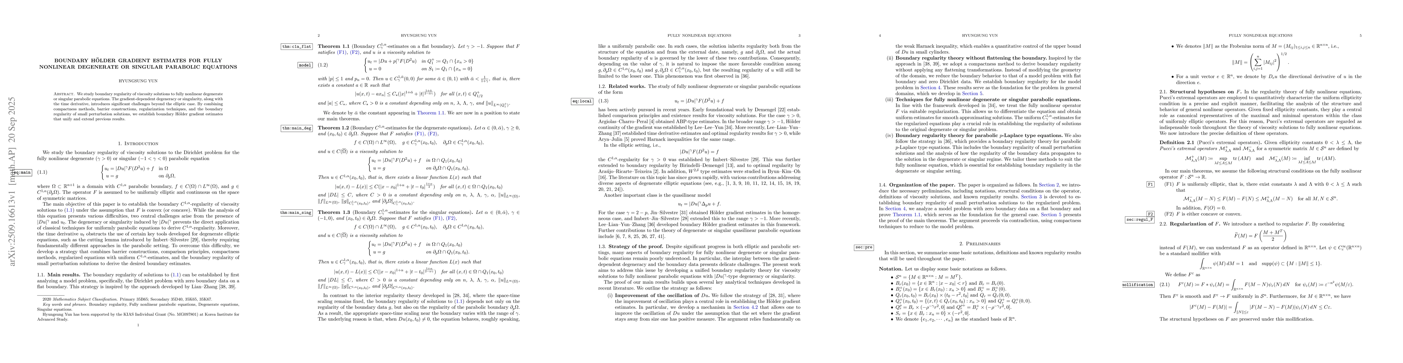 Thumbnail for Boundary Hölder gradient estimates for fully nonlinear degenerate or
  singular parabolic equations