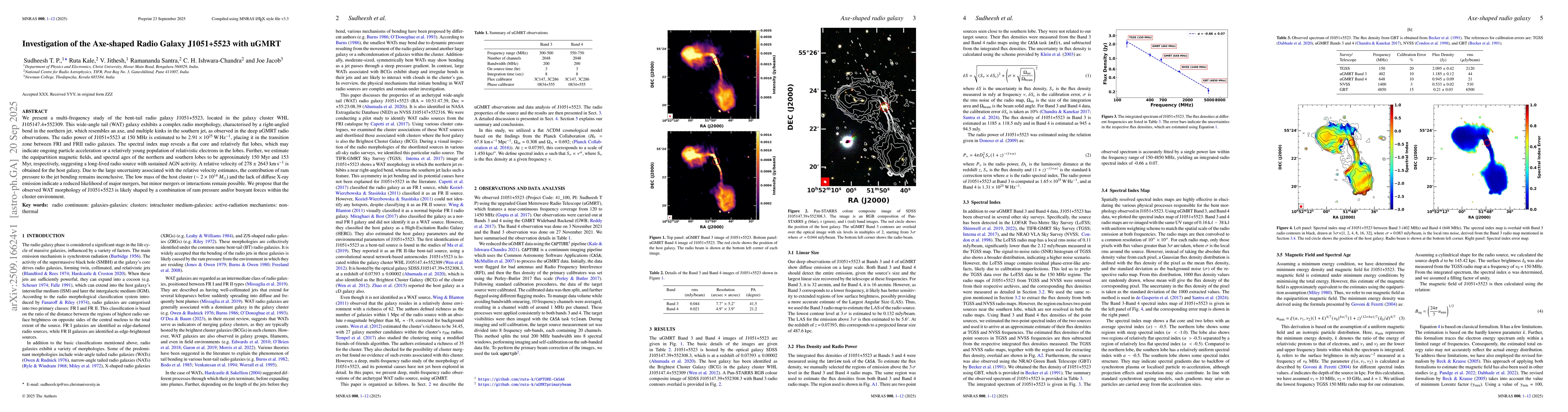 Thumbnail for Investigation of the Axe-shaped Radio Galaxy J1051+5523 with uGMRT