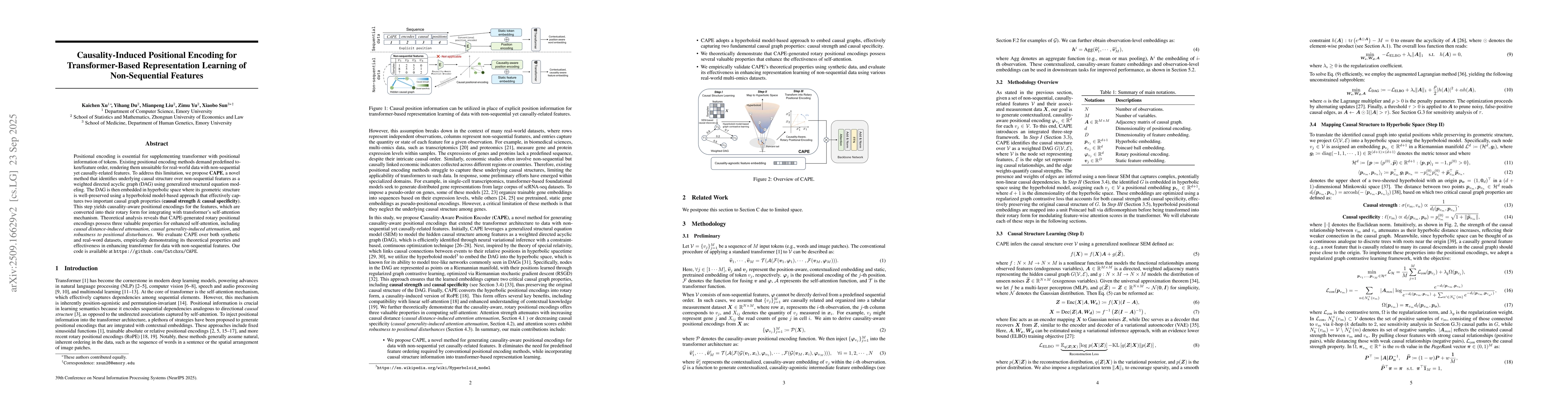Thumbnail for Causality-Induced Positional Encoding for Transformer-Based
  Representation Learning of Non-Sequential Features