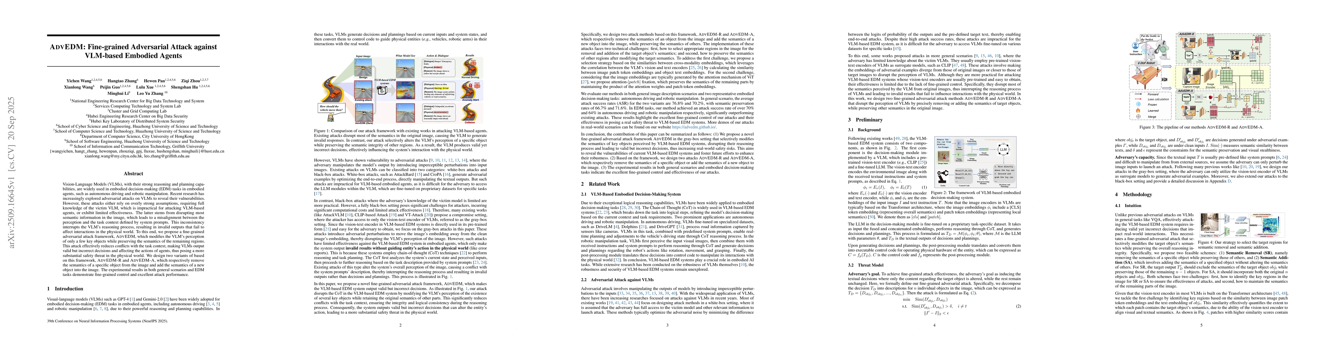 Thumbnail for ADVEDM:Fine-grained Adversarial Attack against VLM-based Embodied Agents