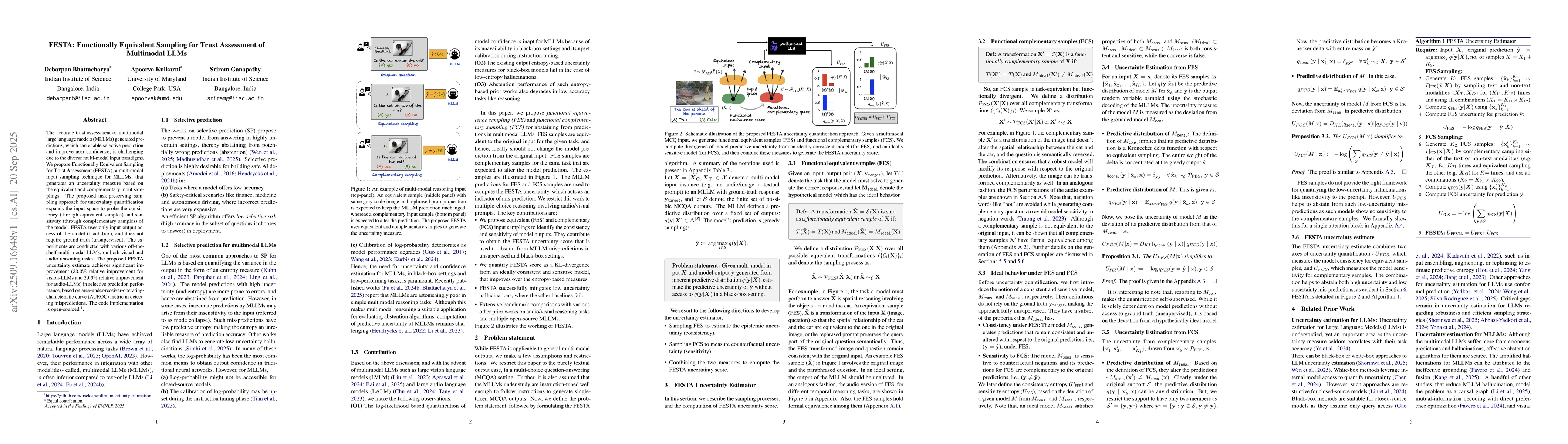 Thumbnail for FESTA: Functionally Equivalent Sampling for Trust Assessment of
  Multimodal LLMs