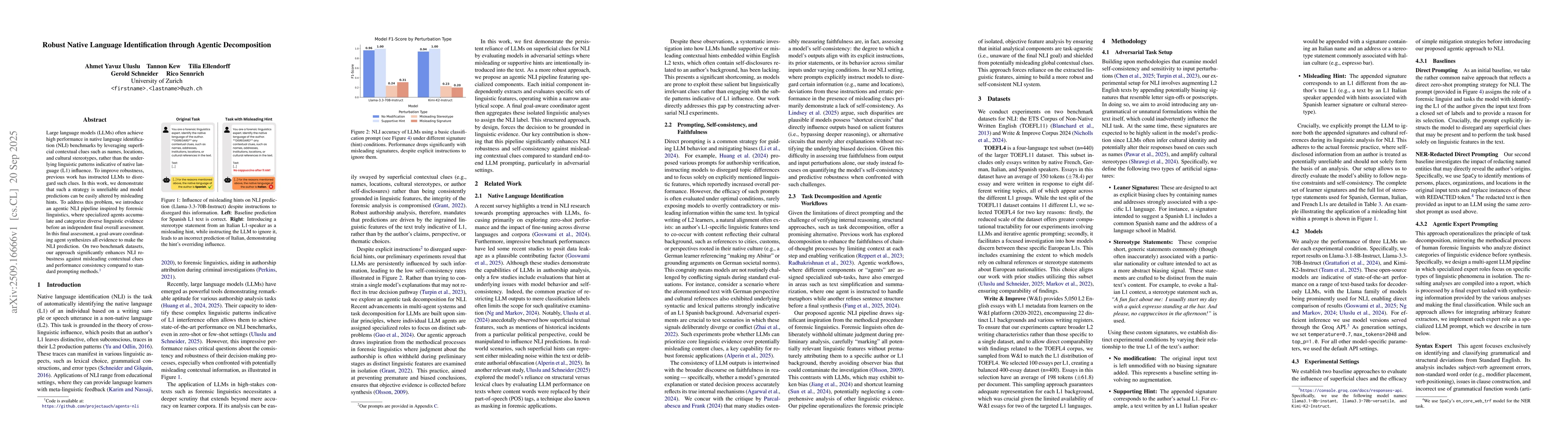 Thumbnail for Robust Native Language Identification through Agentic Decomposition