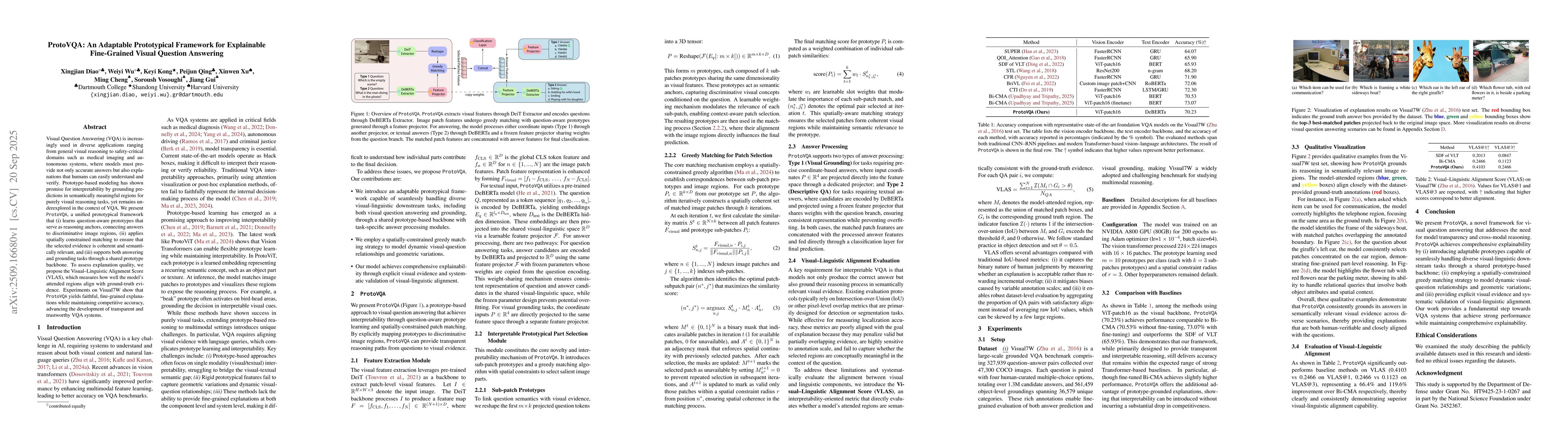 Thumbnail for ProtoVQA: An Adaptable Prototypical Framework for Explainable
  Fine-Grained Visual Question Answering