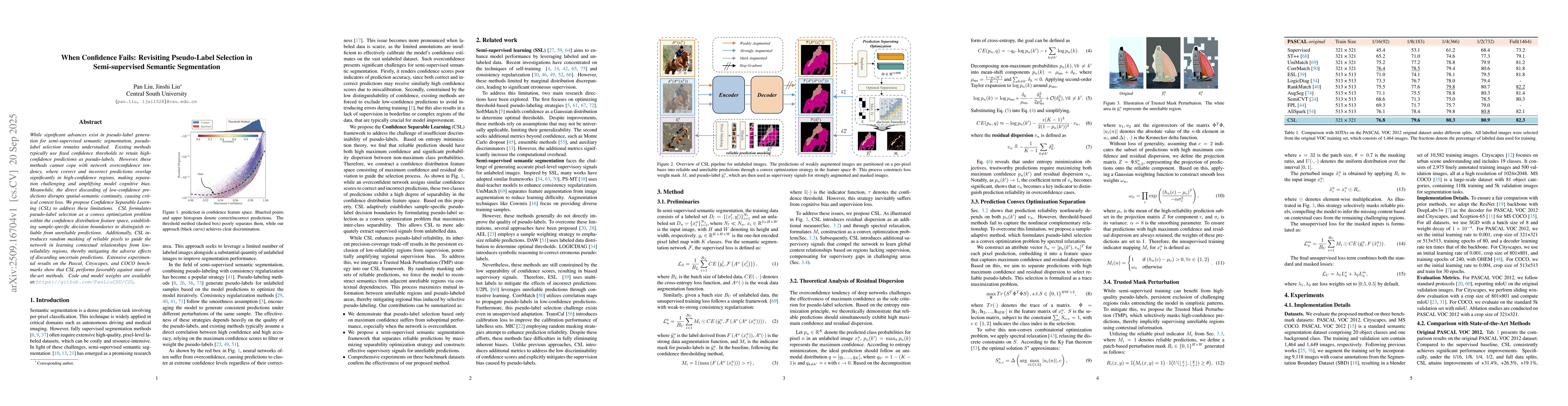 Thumbnail for When Confidence Fails: Revisiting Pseudo-Label Selection in
  Semi-supervised Semantic Segmentation