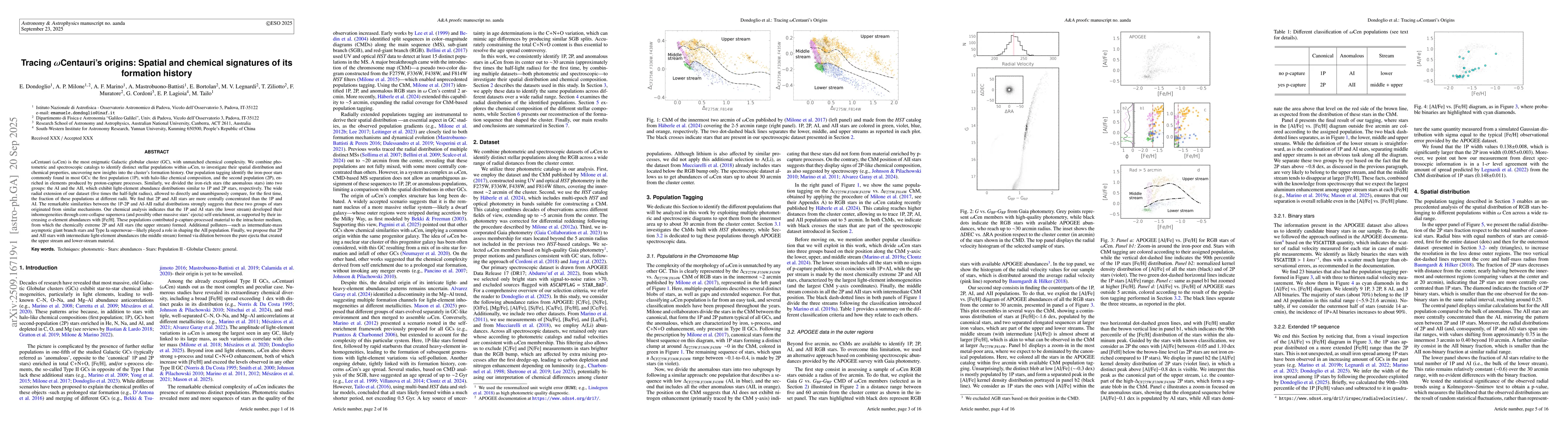 Thumbnail for Tracing ωCentauri's origins: Spatial and chemical signatures of
  its formation history