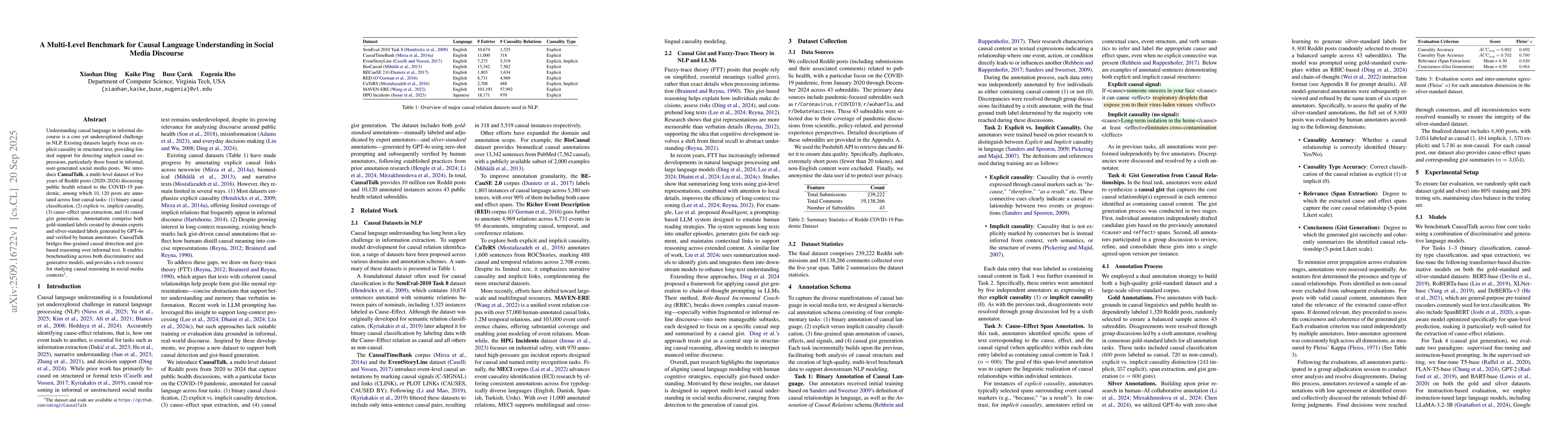 Thumbnail for A Multi-Level Benchmark for Causal Language Understanding in Social
  Media Discourse