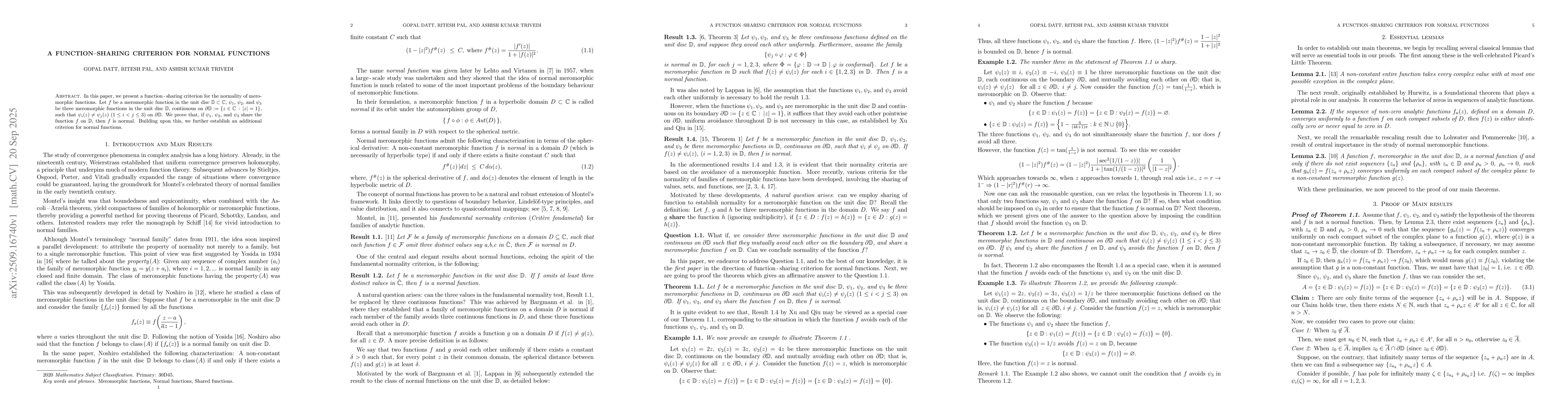 Thumbnail for A Function-Sharing Criterion for Normal Functions
