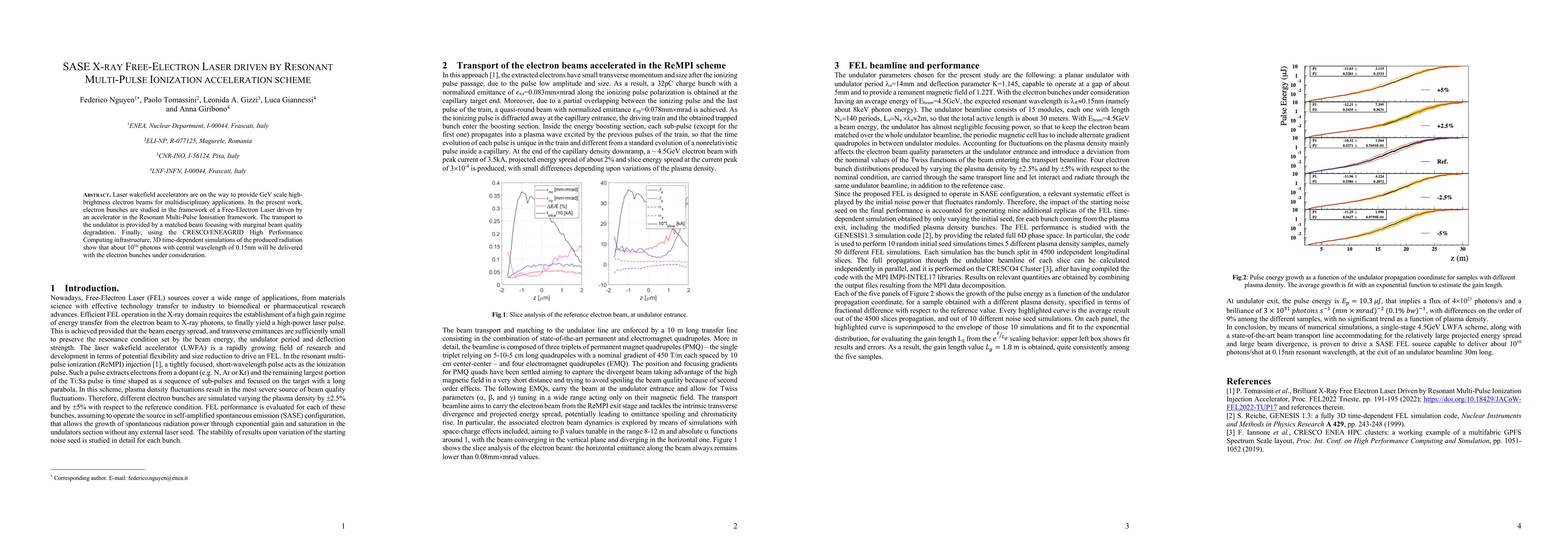 Thumbnail for SASE X-ray Free-Electron Laser driven by Resonant Multi-Pulse Ionization
  acceleration scheme