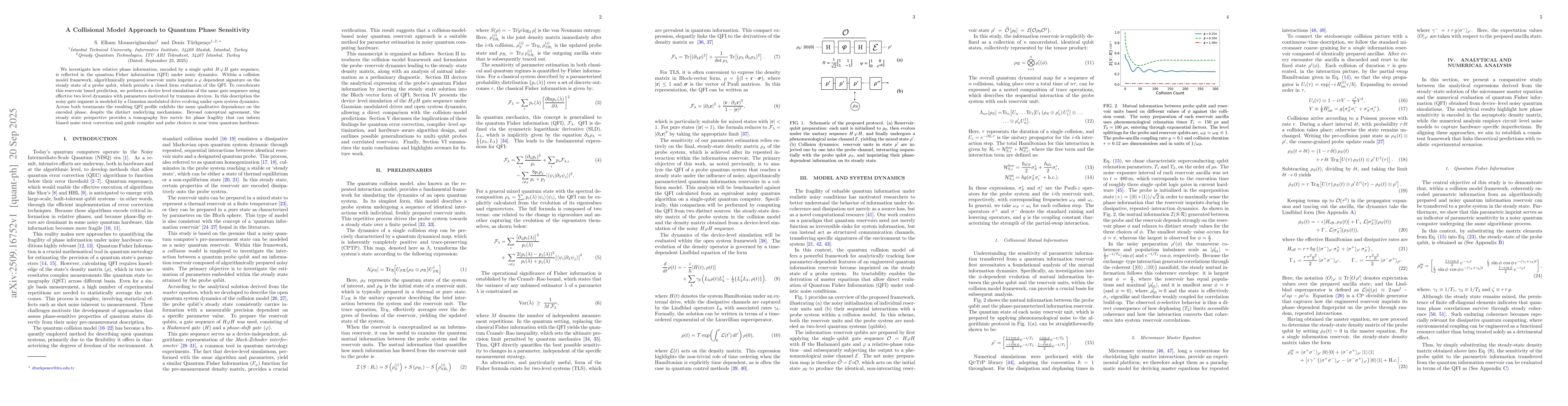 Thumbnail for A Collisional Model Approach to Quantum Phase Sensitivity
