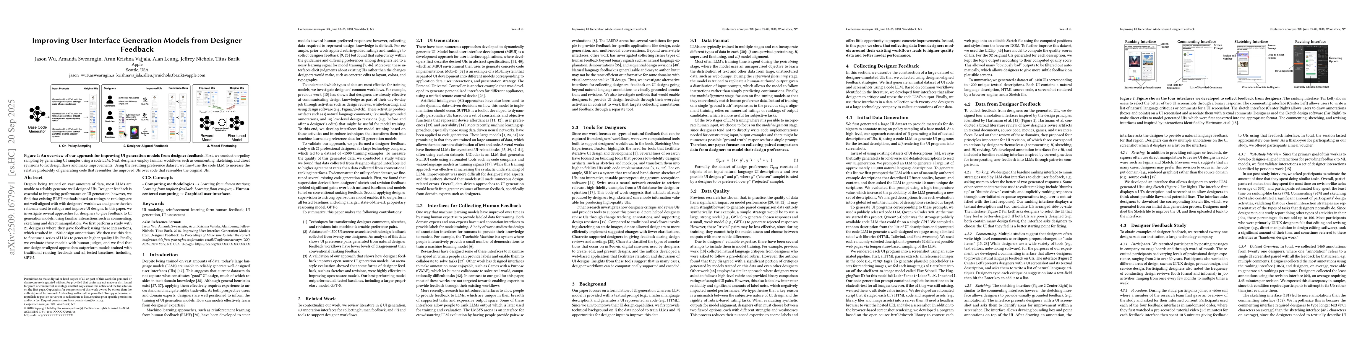 Thumbnail for Improving User Interface Generation Models from Designer Feedback