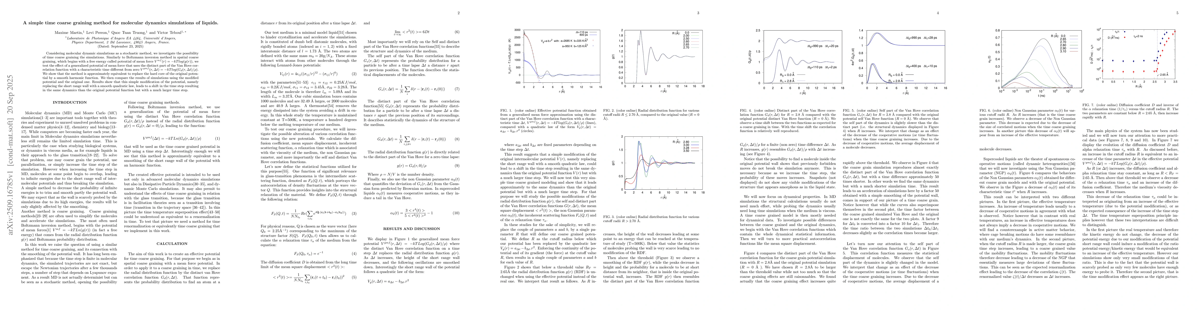 Thumbnail for A simple time coarse graining method for molecular dynamics simulations
  of liquids